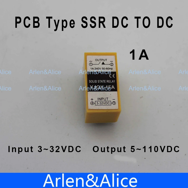 

1DD PCB SSR input 3-32V DC load 5-110V DC single phase Circuit boards DC solid state relay