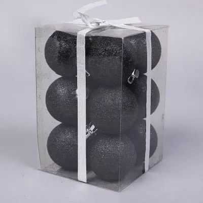 8cm Matte Powder 12 3-28 см черный матовый Рождественский шар для елки орнамент для дома оконные Подвески DIY вечерние украшения на день рождения - Цвет: 8cm Matte Powder 12