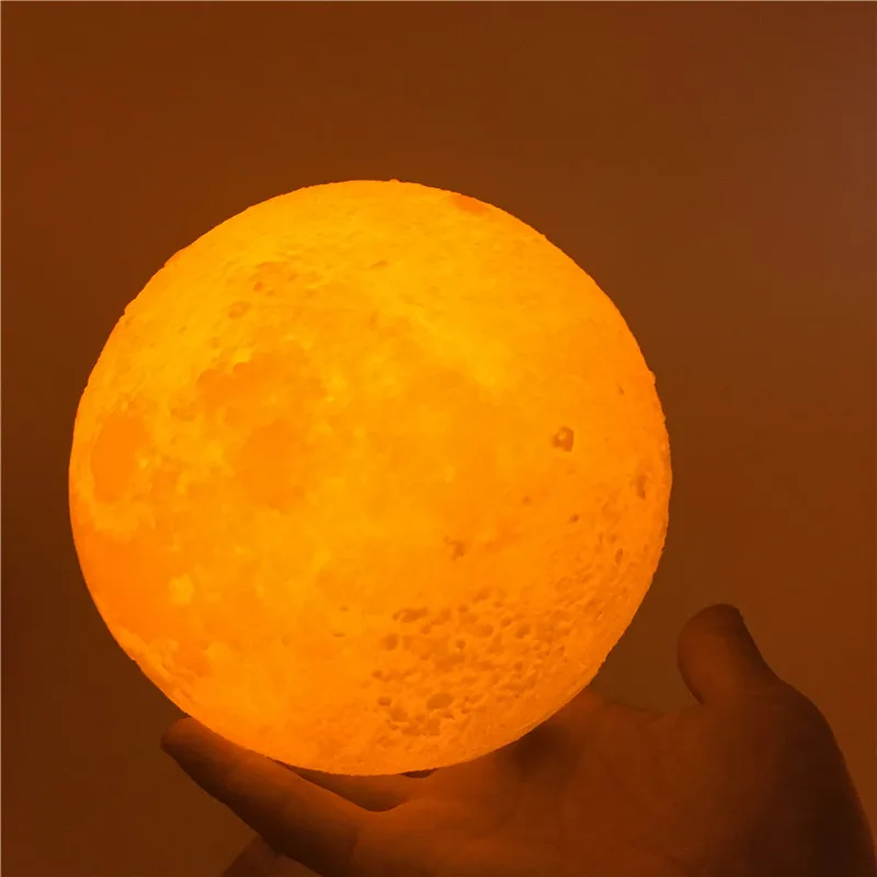 Настольная лампа с 3D рисунком Луны Аккумуляторный светильник сенсорным