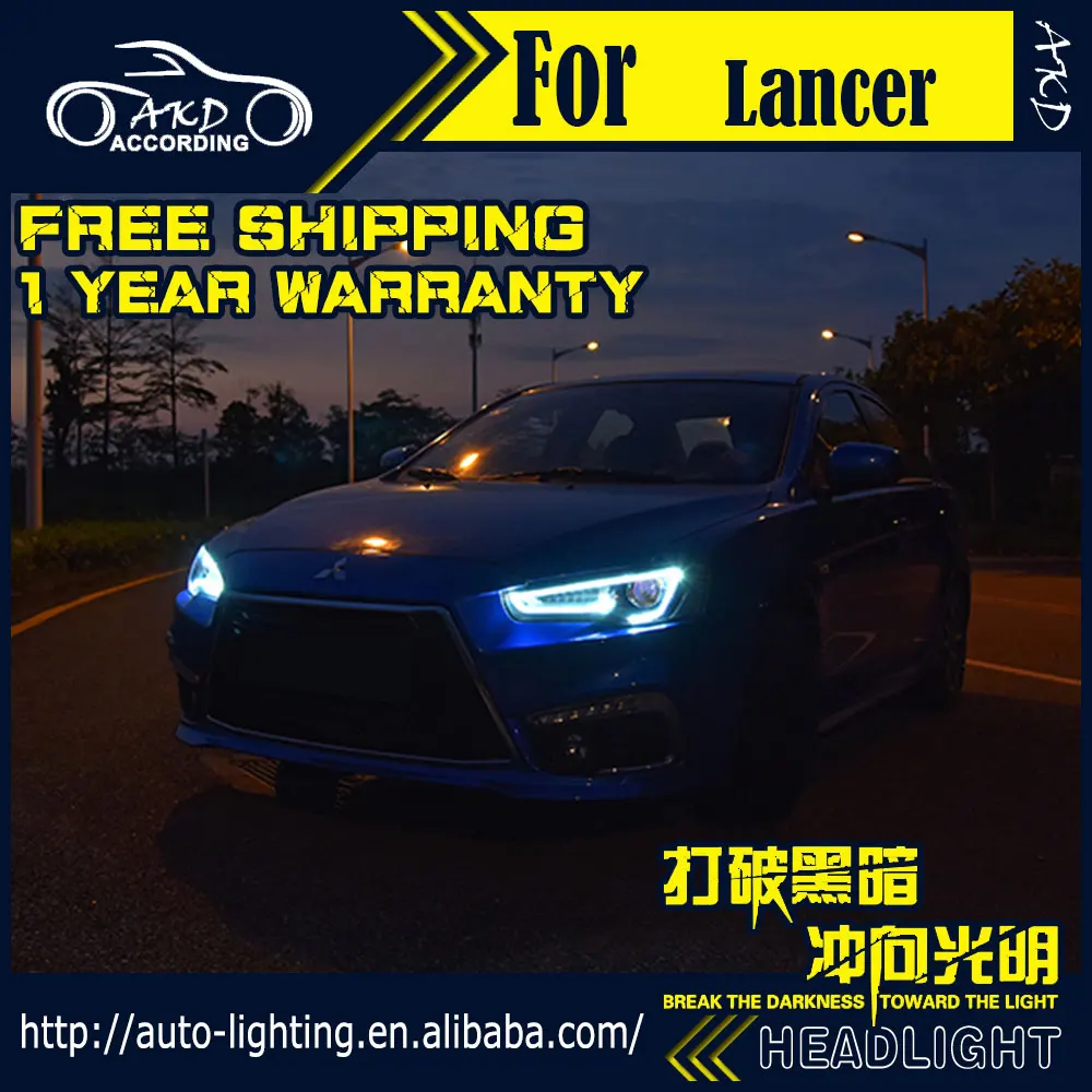 AKD автомобильный Стайлинг Головной фонарь для Mitsubishi Lancer фары 2008- Lancer светодиодный фонарь DRL D2H Hid сигнал поворота биксеноновый луч
