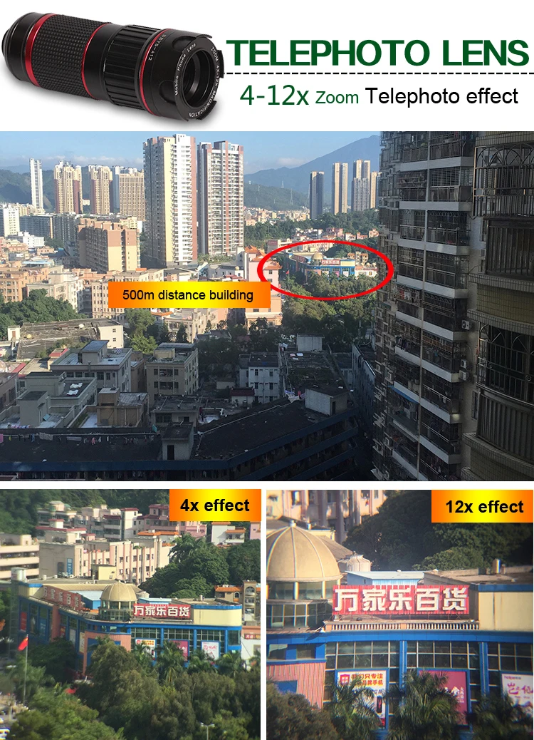 Профессиональный DSLR 4-12X зум-телескоп фото ручной фокусировки регулируемый