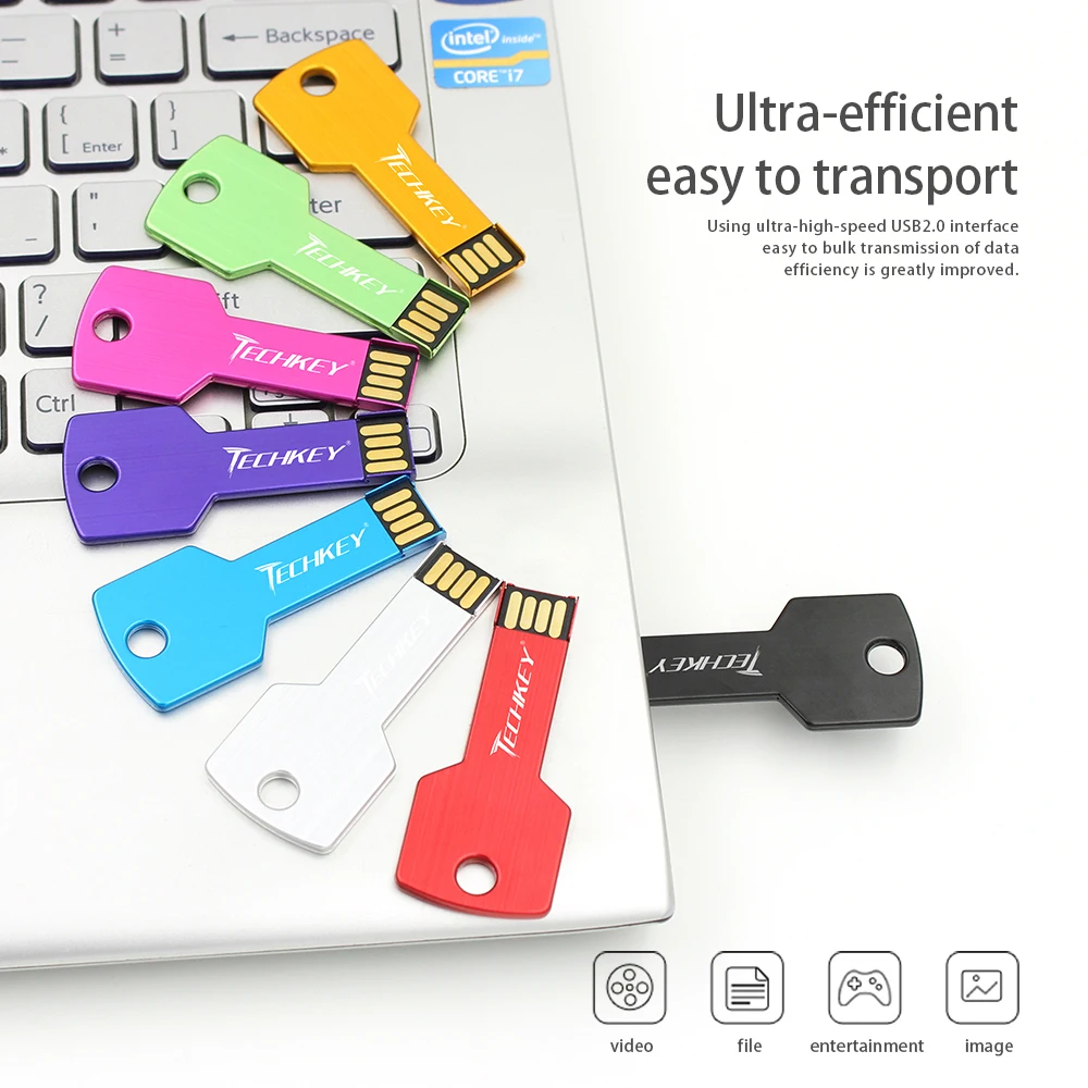 

Metal Key Pendrive 16GB 8GB Waterproof USB Flash Drive 32GB 64GB Pen Drive USB 2.0 USB Stick Memory Stick USB Flash Custom Metal