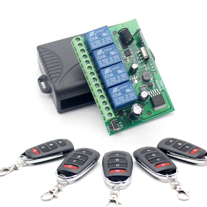 Switch w 5RF Задняя часть автомобиля пластина дистанционный переключатель Грузовик багажника Управление 433 МГц AC/DC(7 V-36 V) 10A 4CH Беспроводной триггерный релейный модуль "сделай сам" умный дом Наборы - Цвет: Switch w 5RF