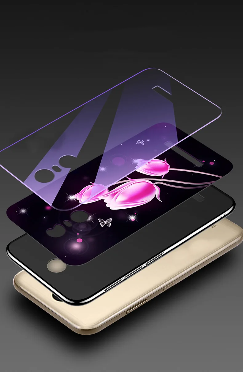 Чехол для Xiaomi Redmi Note 3 чехлы чехол из закаленного стекла с цветами защитный полным