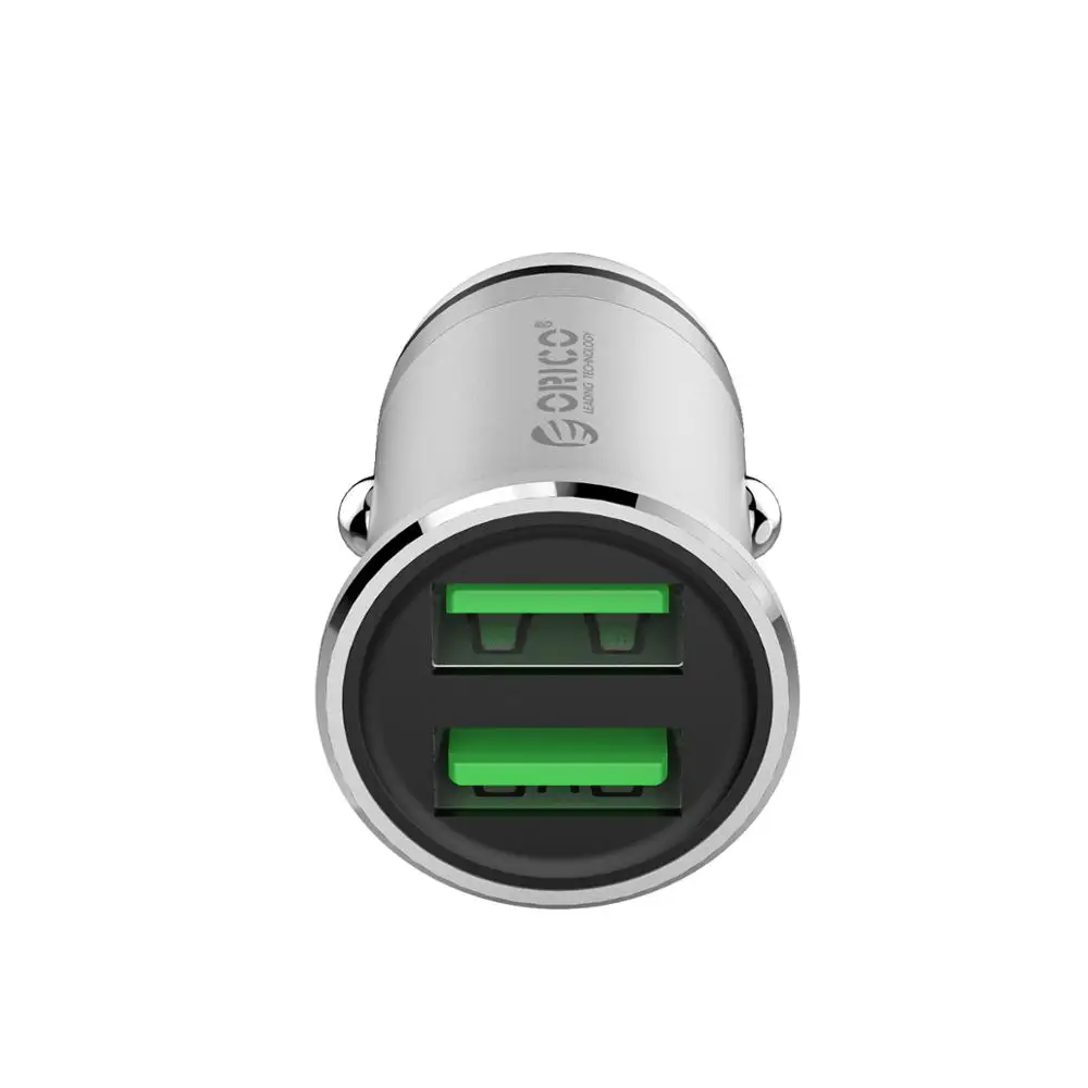 ORICO мини USB Автомобильное зарядное устройство для Xiaomi samsung S8 iPhone X 8 Plus планшет gps Универсальный двойной USB Автомобильное зарядное устройство умный заряд - Тип штекера: Silver