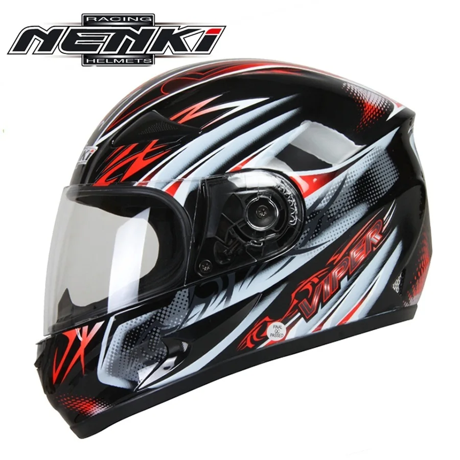 

Free Shipping 1pcs NENKI DOT Motorbike Motocross ATV Off Road Full Face Retro Scooter Racing Motorcycl Helmet With Clear Lens