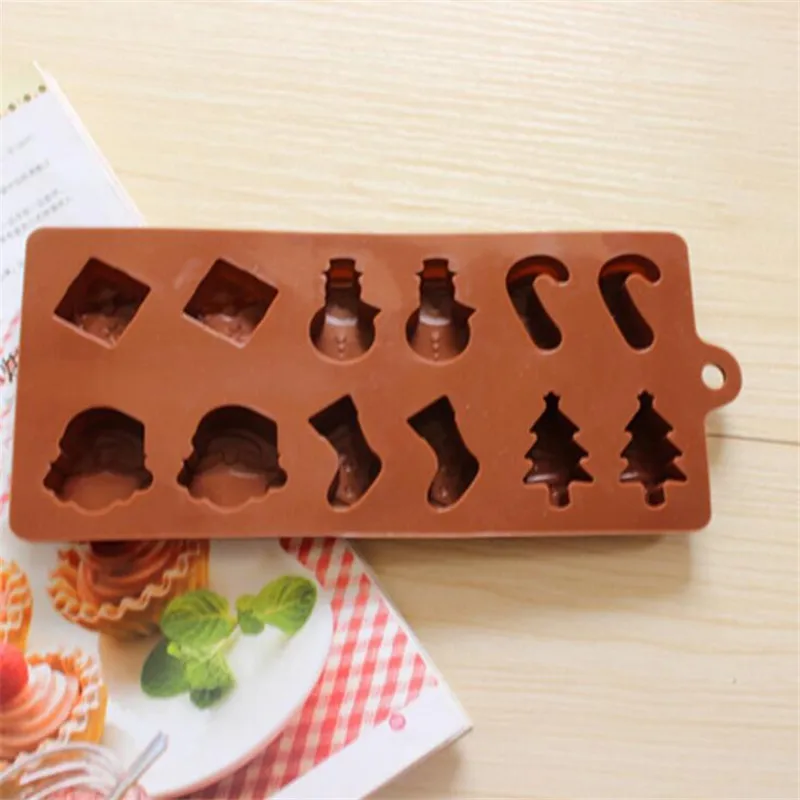 HOMETREE антипригарная силиконовая форма для шоколада желе снеговик Рождественская