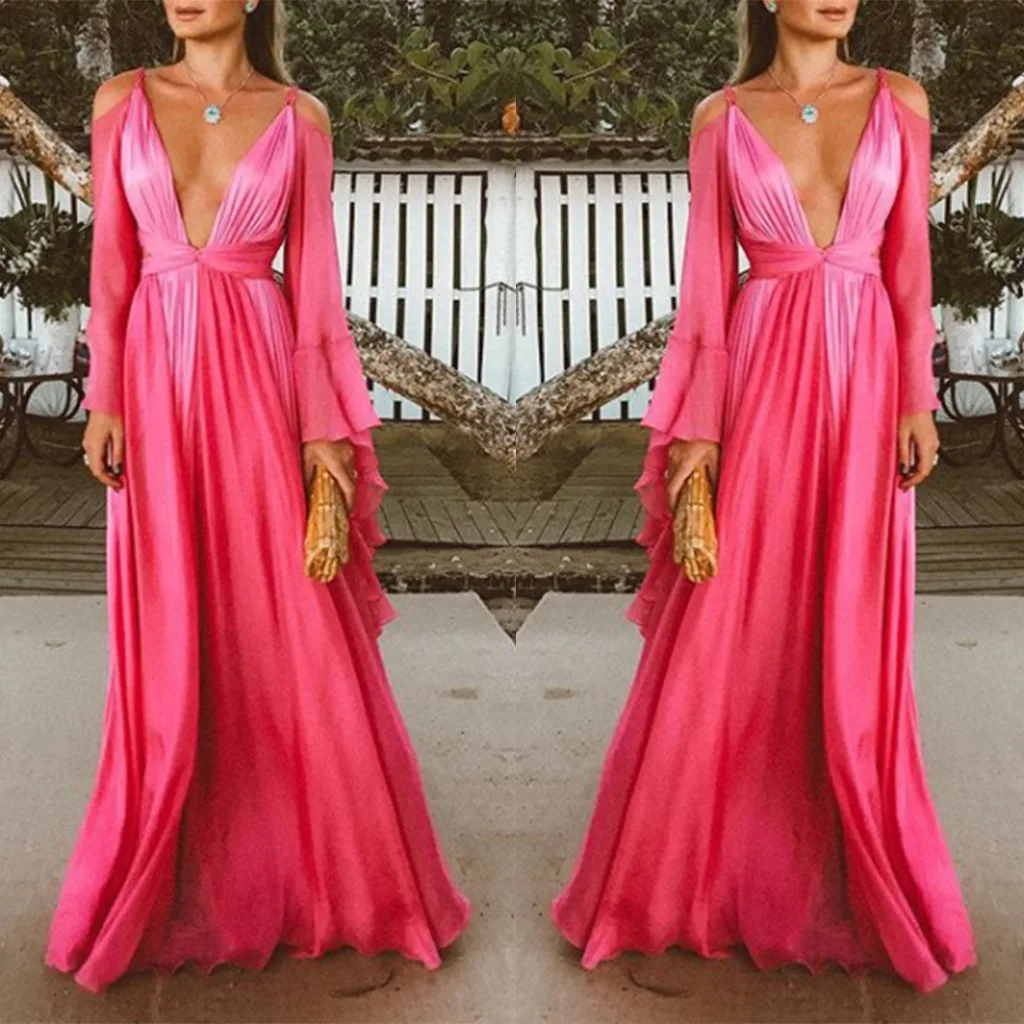 Женское платье с длинным рукавом Пляжное рукавом-бабочкой | Женская одежда