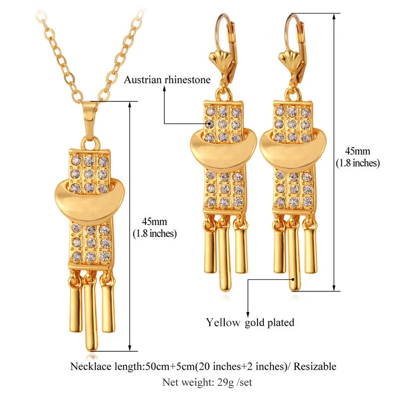 Женский винтажный комплект из колье и серёг золотистого цвета|necklace women set|jewelry sets