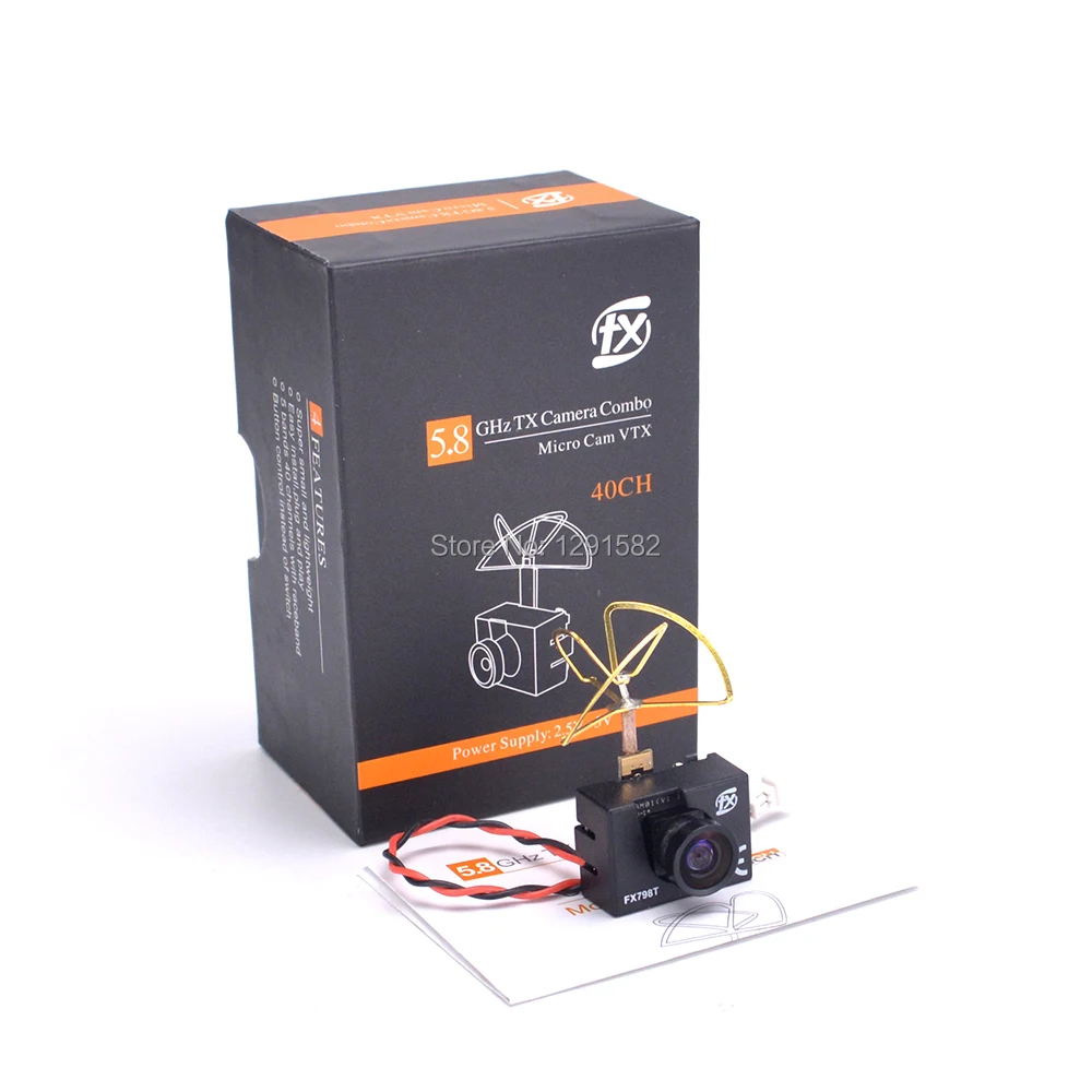 FX798T 5 8G 25mW 40 каналов AV передатчик с камерой 600 TVL мягкая антенна Combo NTSC Для DIY FPV мини
