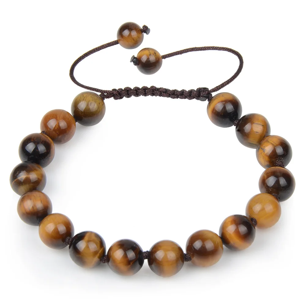 

High Quality Handmade Braided Beaded Natural Stone Tiger Eye Bracelet Adjustable Length For Women Fine Jewelry