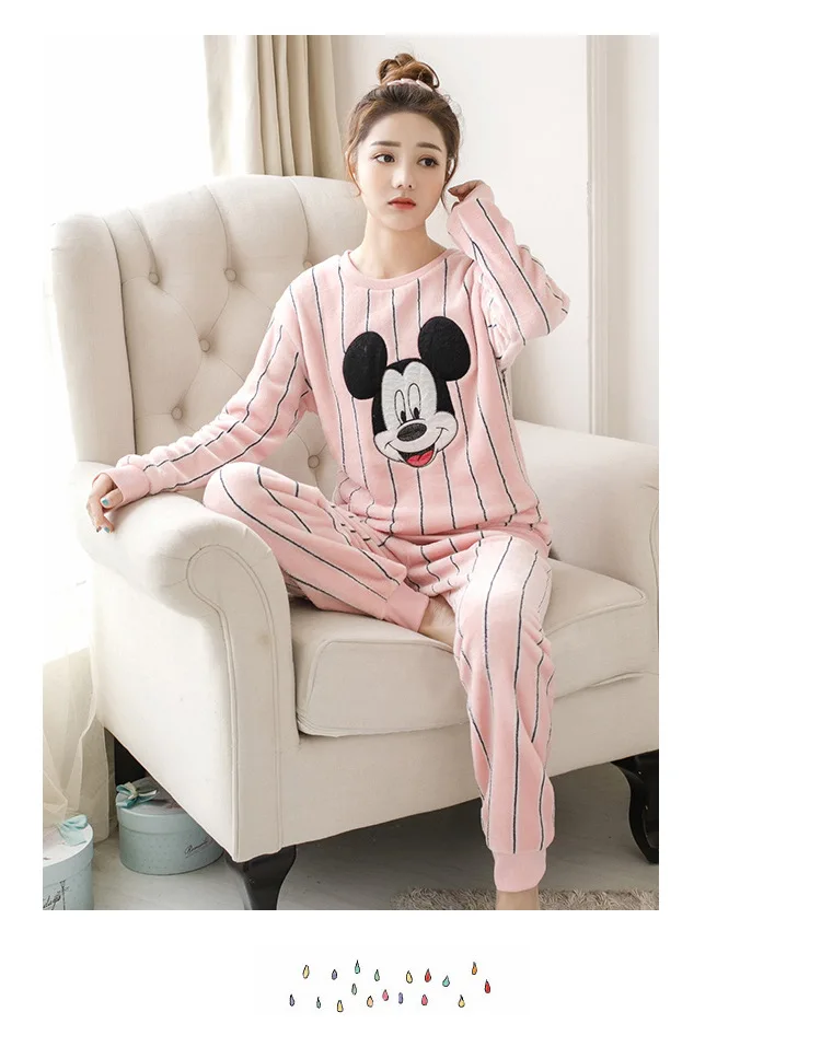 FL071C зимняя Фланелевая пижама из бархата Pizama Дамская пижама Пижама Kigurumi Mujer Ночной костюм Pigiama Pyjama Femme одежда для сна