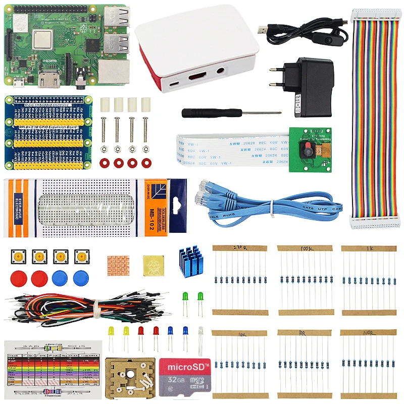 Raspberry Pi 3 стартовый комплект 3B или Plus с sd картой ABS чехол адаптер питания 5MP