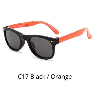 C17 Black - Orange Ralferty складные очки Детские поляризованные небьющиеся TR90 Рамки для мальчиков и девочек детские солнцезащитные очки UV400 очки Детские тени K8213 - Цвет линз: C17 Black - Orange