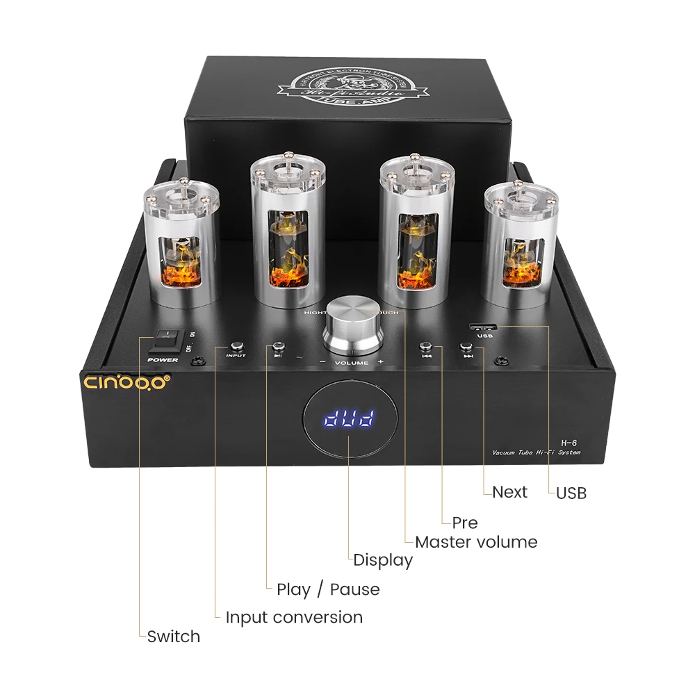 Вакуумная трубка AIYIMA Bluetooth 4 0 65Wx2 6N2 6P1 Hi Fi усилитель мощности 2 1 канала аудиотрубки