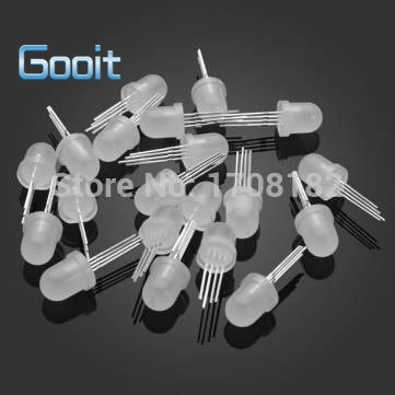 100Pcs/lot RGB LED Diode 8mm Red/Green/Blue 4 Pin Light Emitting | Электронные компоненты и принадлежности