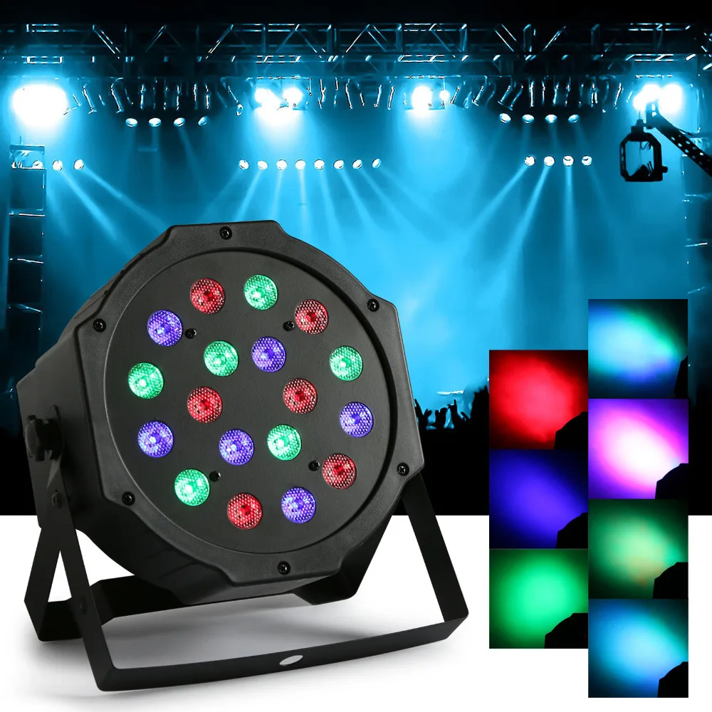 8 шт. Par 18x3W RGB LED сценический свет повышающий уровень тонкий цветное освещение