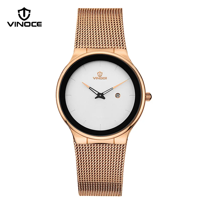Часы VINOCE женские модные деловые водонепроницаемые золотые кварцевые 2019|watch