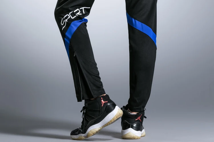 Мужские обтягивающие штаны для бега спортивные футбольные леггинсы на молнии