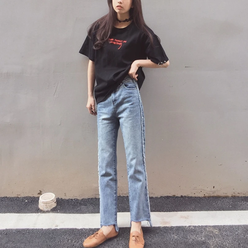 Летние топы корейские женские повседневные рубашки Ulzzang Harajuku с вышивкой и