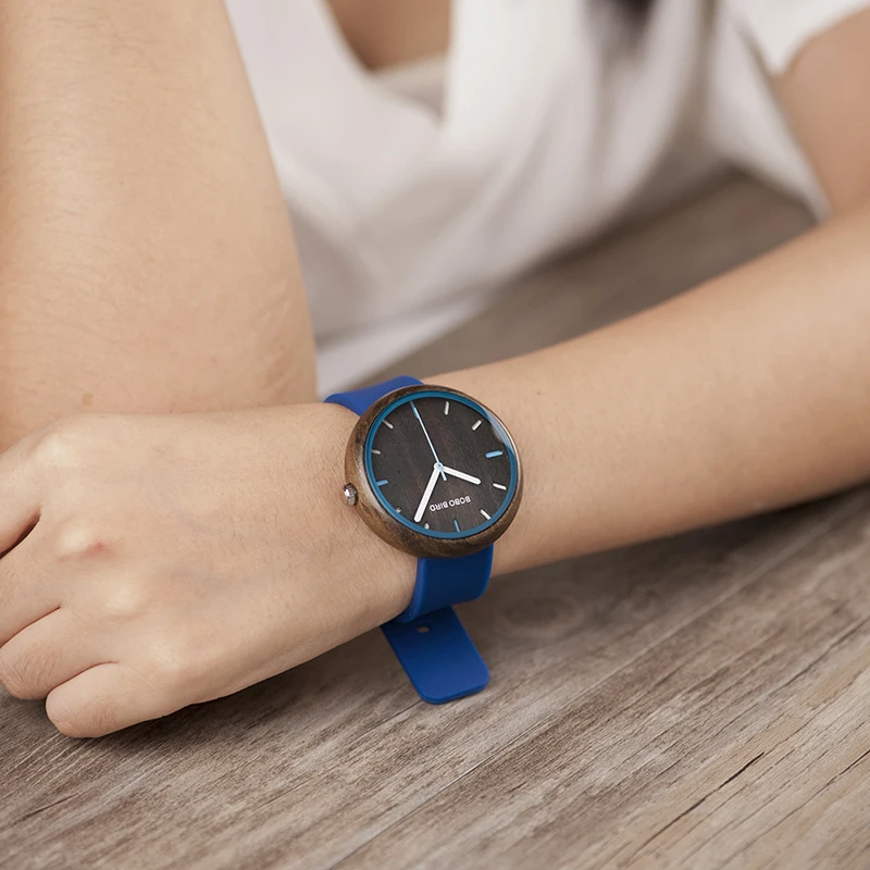 Reloj Mujer BOBO BIRD модные женские часы с цветным силиконовым ремешком в подарочной коробке, принимаются на заказ
