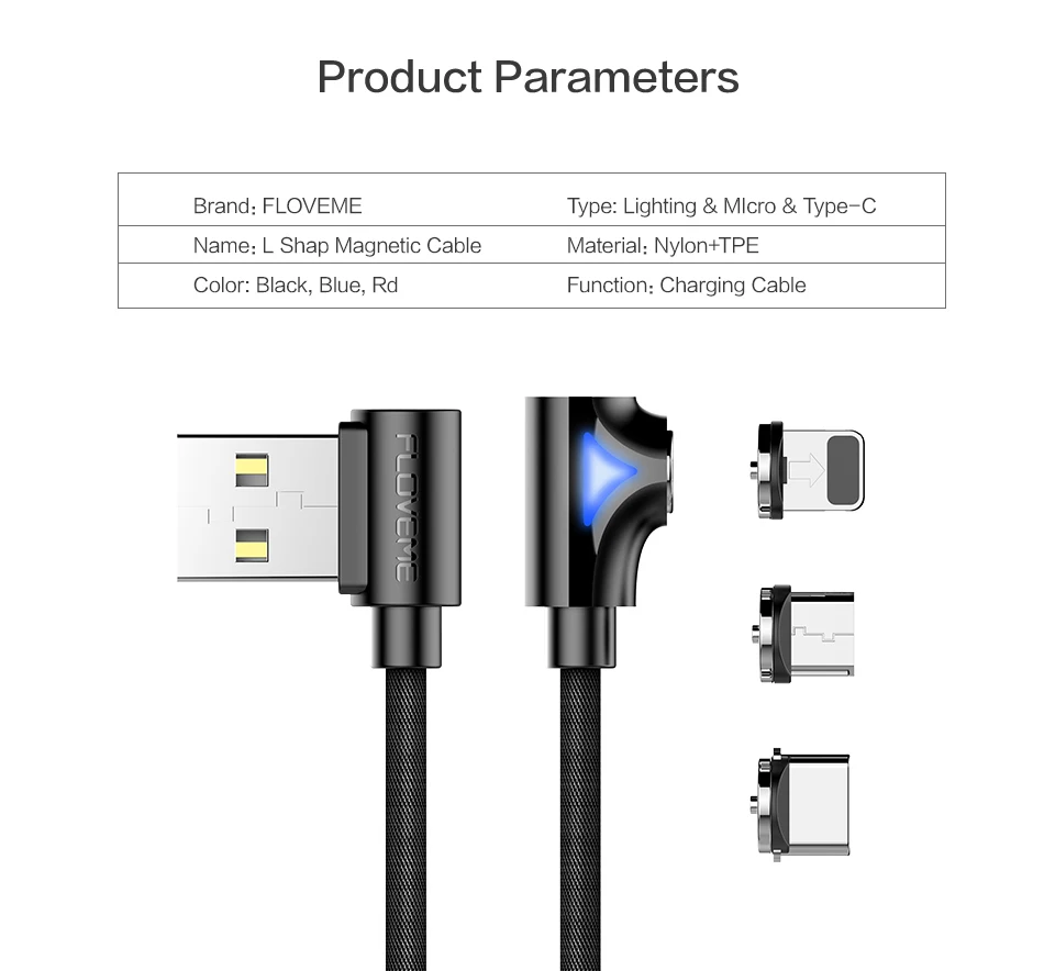 Магнитный usb-кабель для iPhone, зарядное устройство, магнитный Micro USB type C кабель для samsung huawei Xiaomi зарядный провод, освещающий 1 м