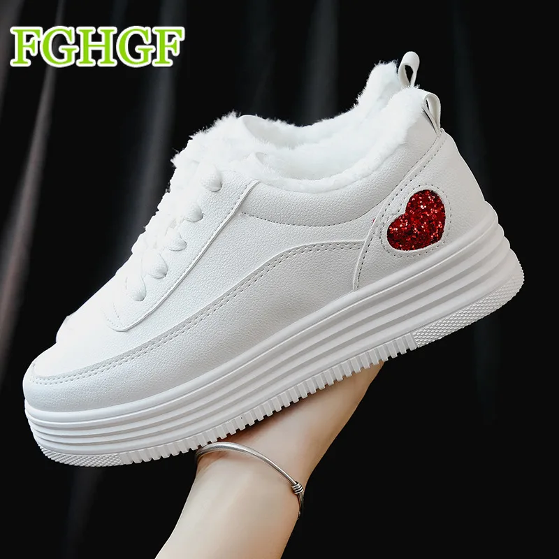 Женские зимние ботинки кроссовки мех 2019 теплая хлопковая обувь на зиму Женская