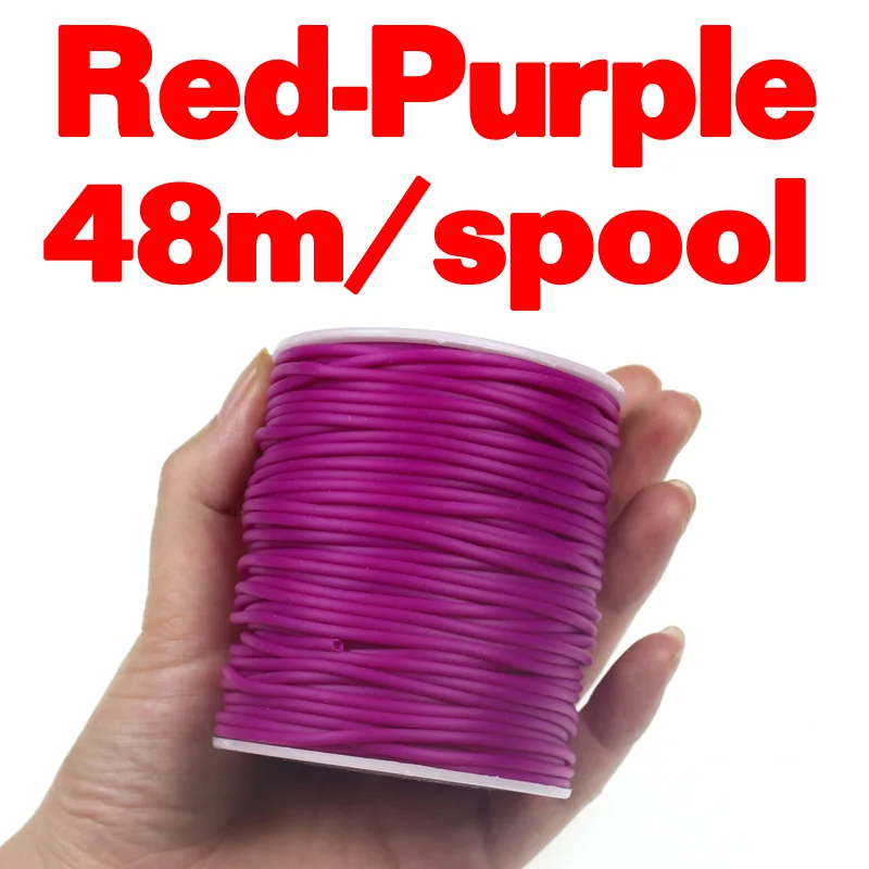 Red-Purple 48m Bimoo 48 м/катушка упругая тонкая пленка силиконовые установки трубка рукав для Скад креветок Нимфа Летающая кожа Рыбалка Сабики мухобойка материал - Цвет: Red-Purple 48m