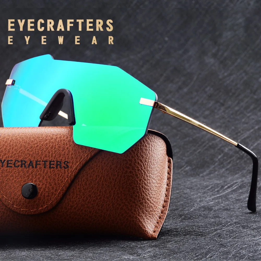 Роскошные женские брендовые дизайнерские солнцезащитные очки без оправы Модные