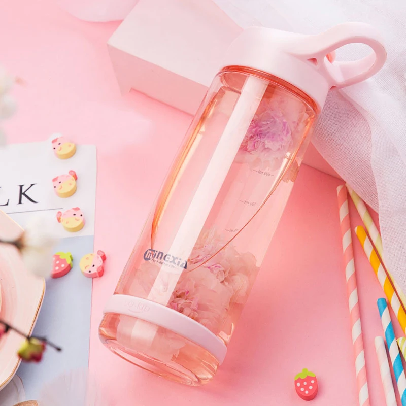 

550/850ML Sports Water Bottles Plastic Suction Tube Style Unbreakable Leak-proof Eco-Friendly Climbing Hiking Cycling Women Men