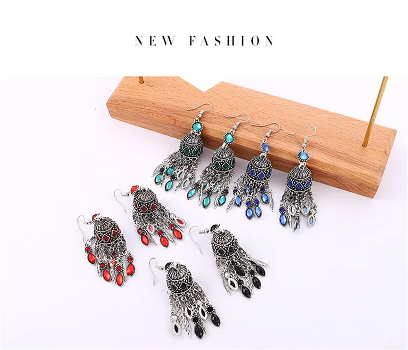 Серьги с кисточками в стиле ретро классические индийские женские
