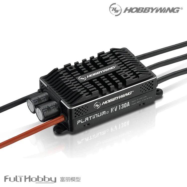 Щеточный электронный регулятор скорости Hobbywing Platinum HV V4 130A BEC/OPTO 6-14 S Lipo пустая