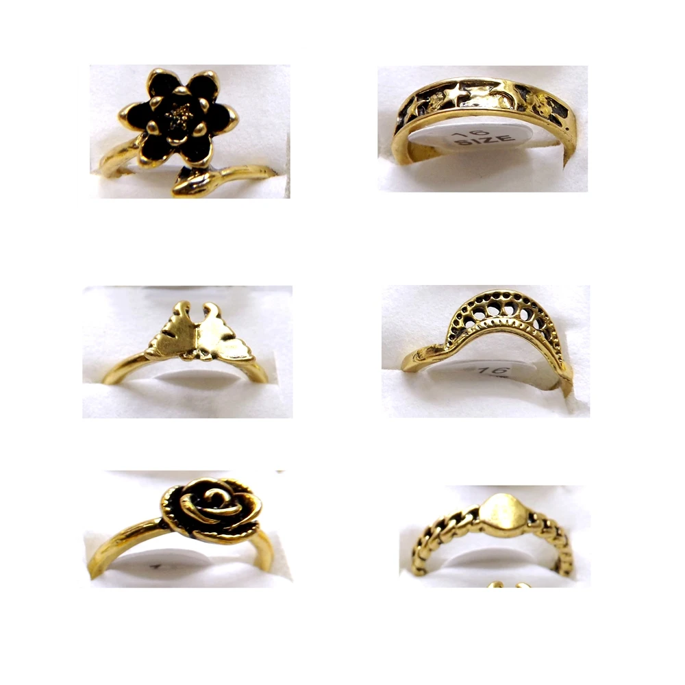 Античные кольца золотого цвета с уникальным дизайном камея цветок сердце и т. Д. 50