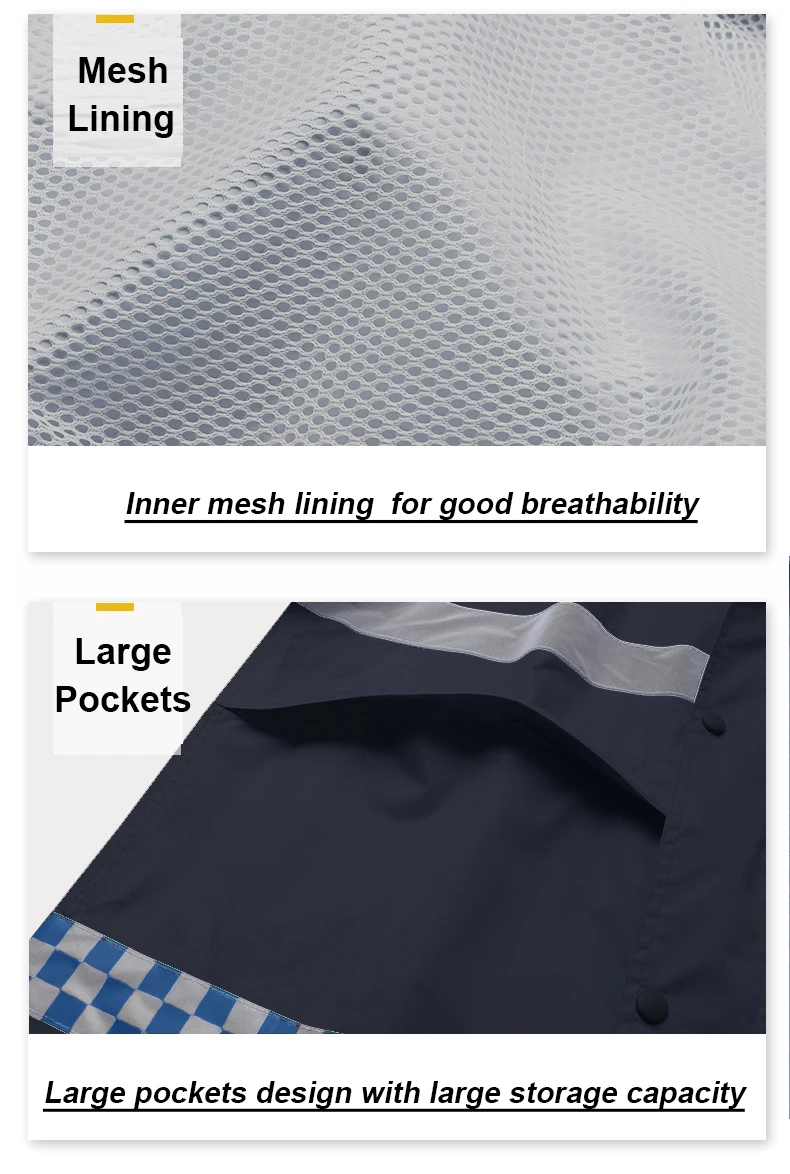 Hi Vis куртка темно-синяя Защитная куртка Рабочая одежда мужская водонепроницаемая дождевик