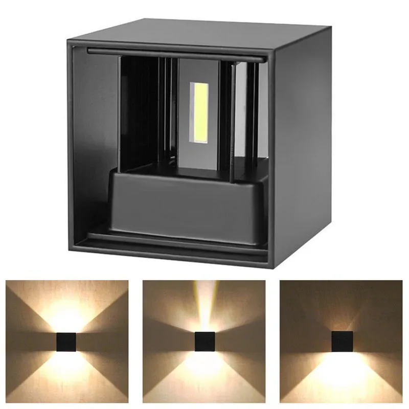 

Dimmable Adjustable Square Brief Cube Surface Mounted 6W 10W 12W COB LED Wall Lamps Waterproof Wall Light Outdoor Lighting