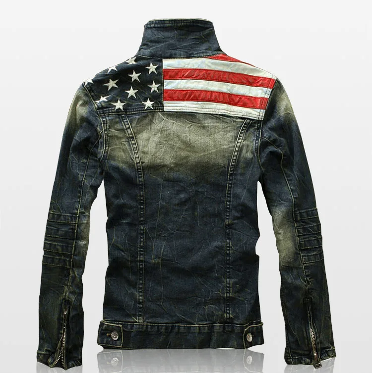 

Casual Mens Denim Bomber Jacket Men Fashion New Stitching Contrast High Quality Cowboy Jean Jacket Plus Size