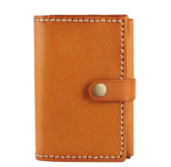 

Classic genuine leather cow skin soft short wallet folder card holder