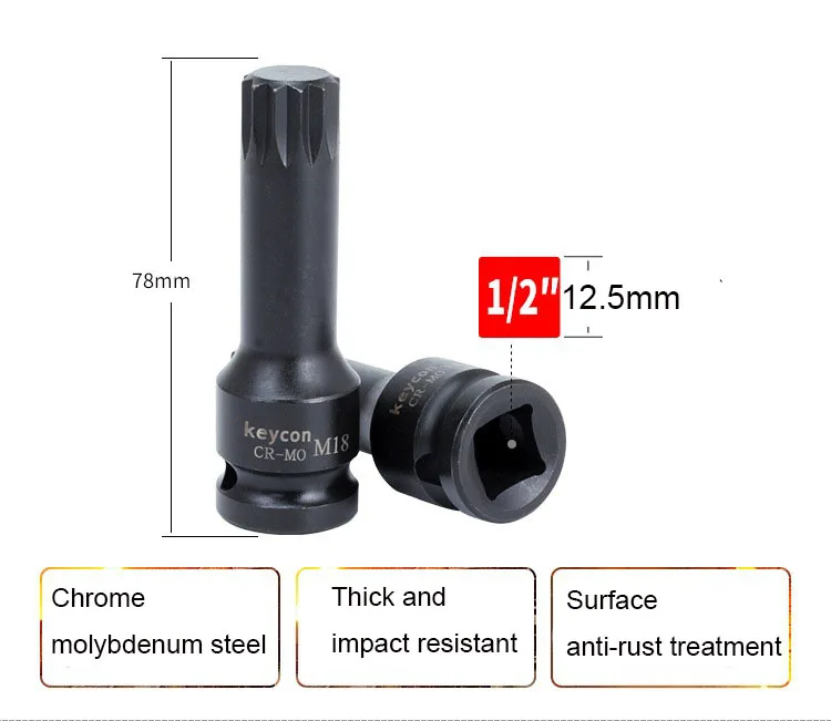 Набор сверл для отверток с квадратным приводом 78 мм Длина 1/2 дюйма 12 точечных