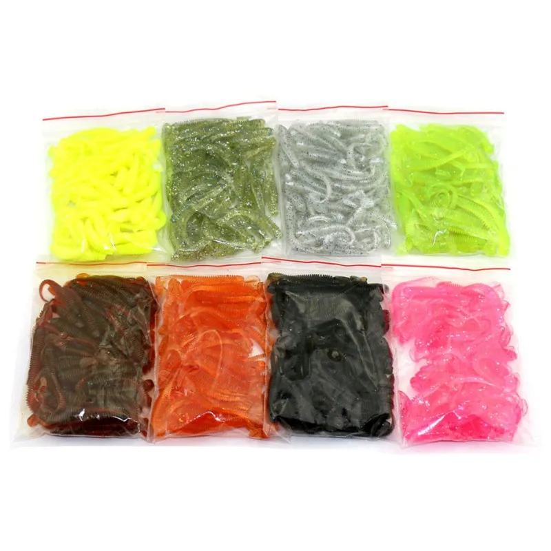 Random color 50 шт. новая приманка спиральная т Мягкая наживка для рыбы мягкие приманки искусственные приманки Blackfish Culter полосатый бас рыболовные снасти инструмент случайный цвет - Цвет: Random color