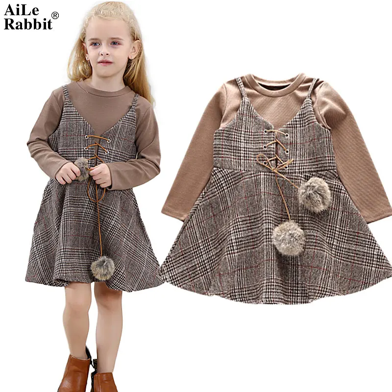 2 шт. детское платье в клетку с рисунком кролика | Детская одежда и обувь