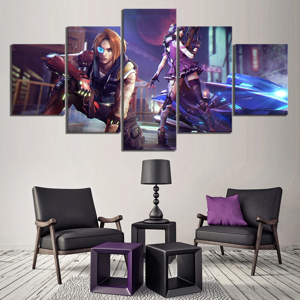 5 панелей бесплатно огонь поле битвы плакаты Наклейки Гарена искусства игры