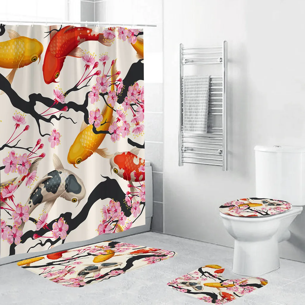 4 шт./компл. пасторальный свежий стиль цветочный принт набор для ванны