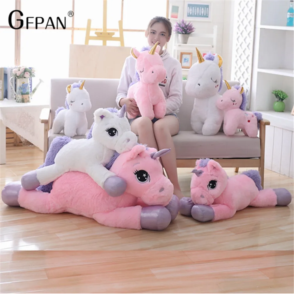 

Super Soft 110/40cm Unicorn Plush Toy Soft Stuffed Cartoon Unicorn Dolls Animal Horse Toy High Quality Toys for Children Girls