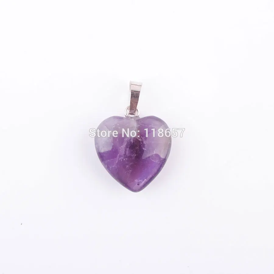 Amethyst YOWOST натуральные тигры глаз авантюрин Агаты кристаллы аметиста лазурит Любовь Сердце с кулоном и бусинами в виде камней ожерелье ювелирные изделия IBN345 - Окраска металла: Amethyst