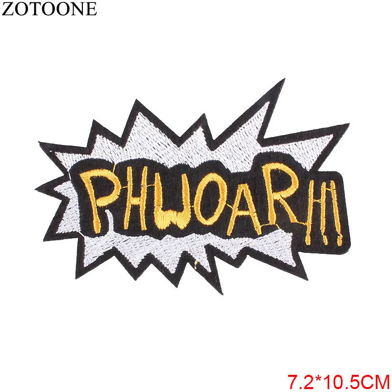 1467 ZOTOONE Wow нашивка с вышитыми буквами для одежды DIY железные нашивки для детей дикие аппликации пришитые наклейки для одежды аксессуары - Цвет: 1467