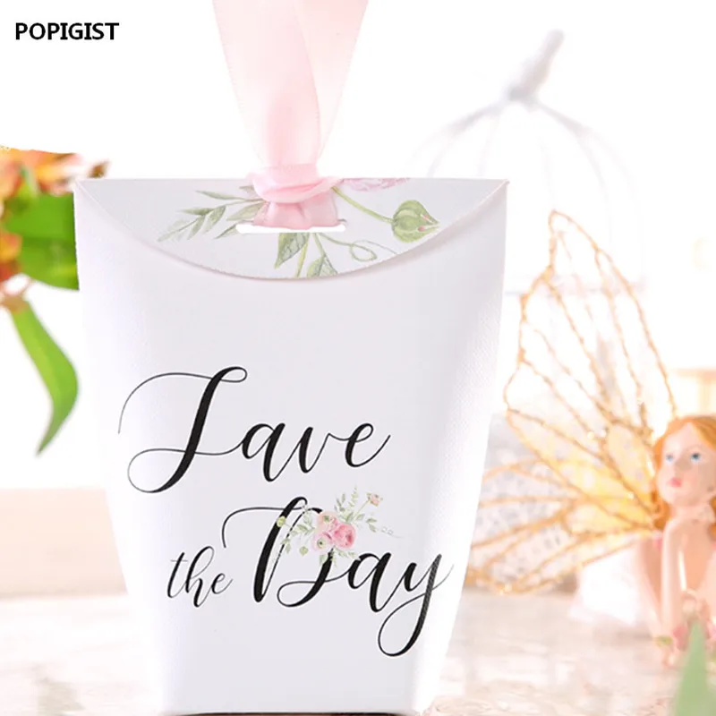 Upscale Creative wedding gift box candy Chocolate Box + ribbon three designs 50pcs | Дом и сад