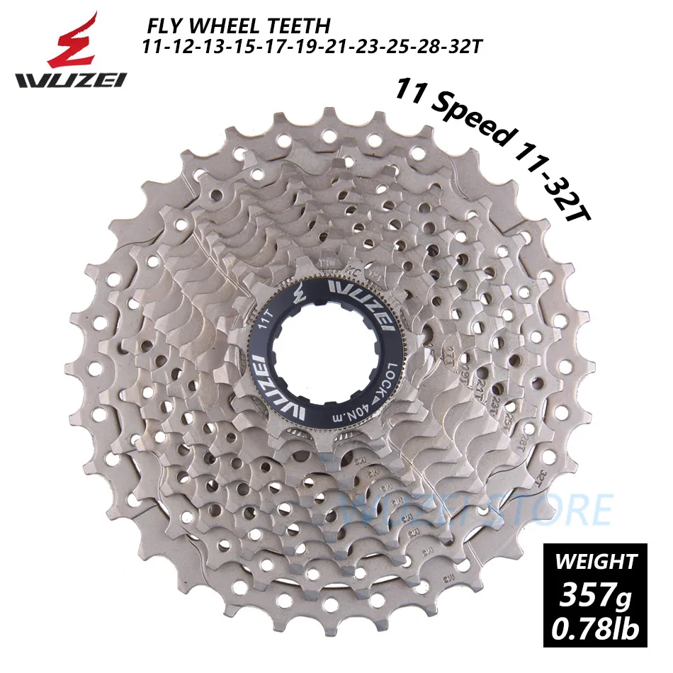11 Speed 11-32T Wuzei 8/9/10/11 Скорость дорожный велосипед свободного хода 25/28/32/36 футболка с надписями и рисунком в колеса 18/20/24/27/30S Кассета звездочки Сталь все Размеры велосипеда Запчасти - Цвет: 11 Speed 11-32T