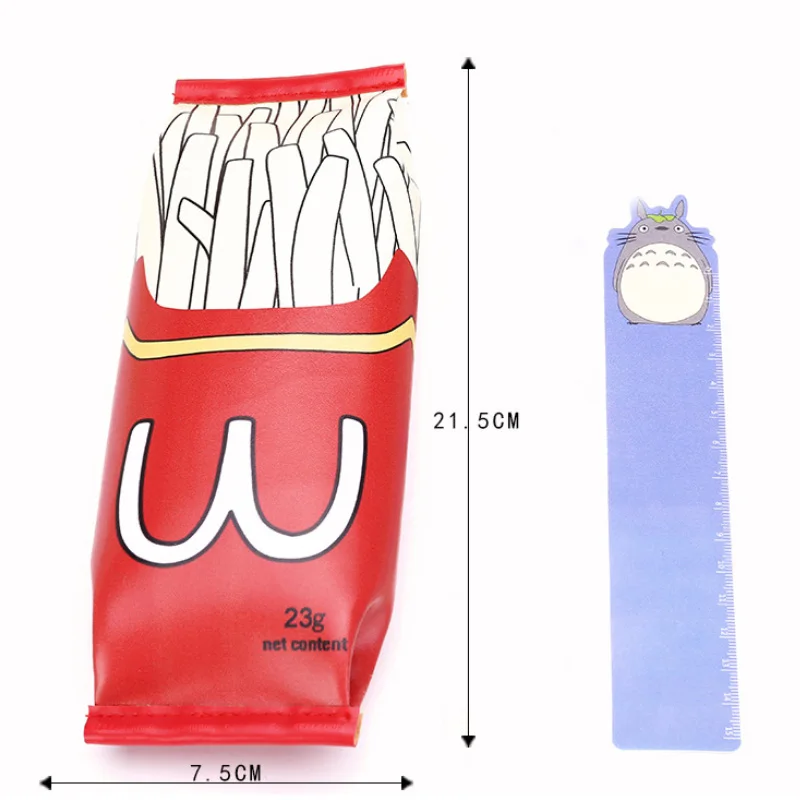 Food packaging kawaii Macaron Cookie pencil case PU leather school bag for girl stationery estojo escolar supplies | Канцтовары для