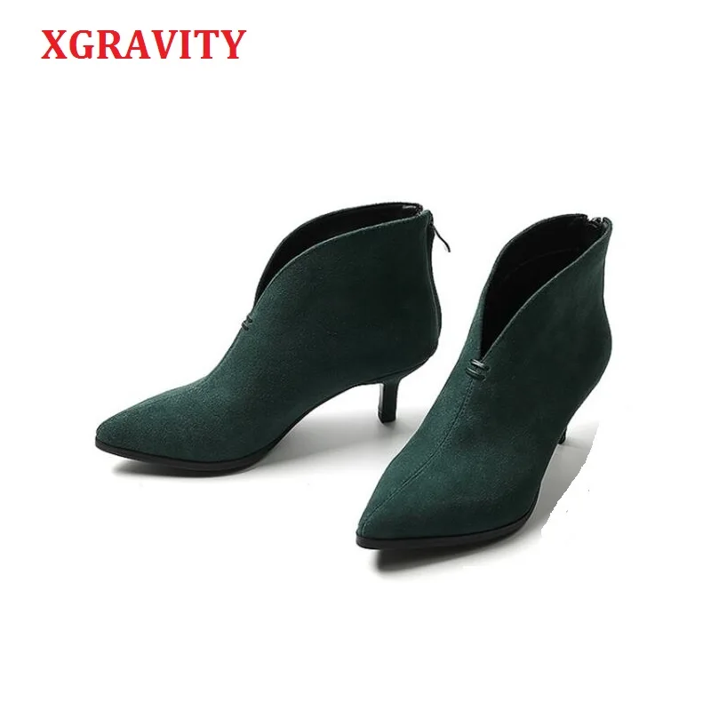 XGRAVITY внутренняя отделка из свиной кожи Натуральная кожа Для девушек Туфли на