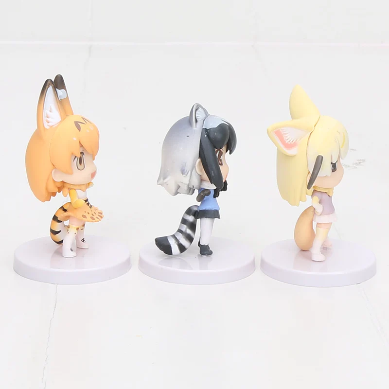 5 см 3 шт./компл. аниме Kemono Friends Fennec Serval Common из енота ПВХ фигурка игрушка | Игрушки и